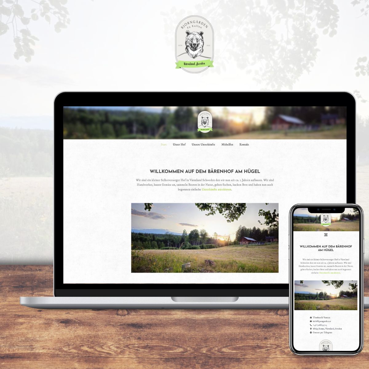 Webdesign for an eco farm in sweden